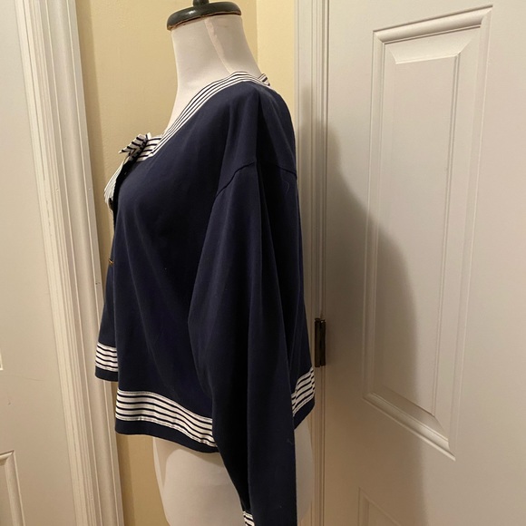 Vintage Navy Wave Sailor Button Up Cardigan Blazer - Picture 5 of 15